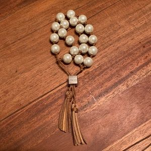 Chicos Bracelet Double Strand Faux Pearls